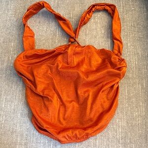 Urban Outfitters corset orange sparkle satin top